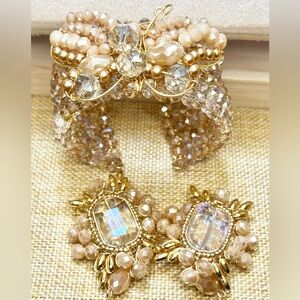 Elegant Beaded Bracelet and Earring Set